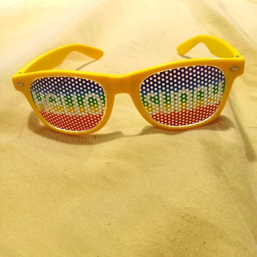💛💙💚♥️ NWOT Mens Bright Hello Sunny Sunglasses Fort Lauderdale Florida Party